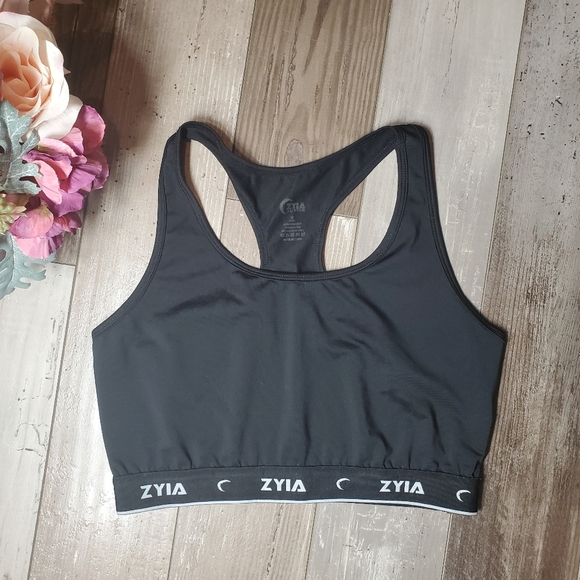 ZYIA Active Classic Comfort Racerback Sports Bra Black Size Medium - Picture 1 of 11
